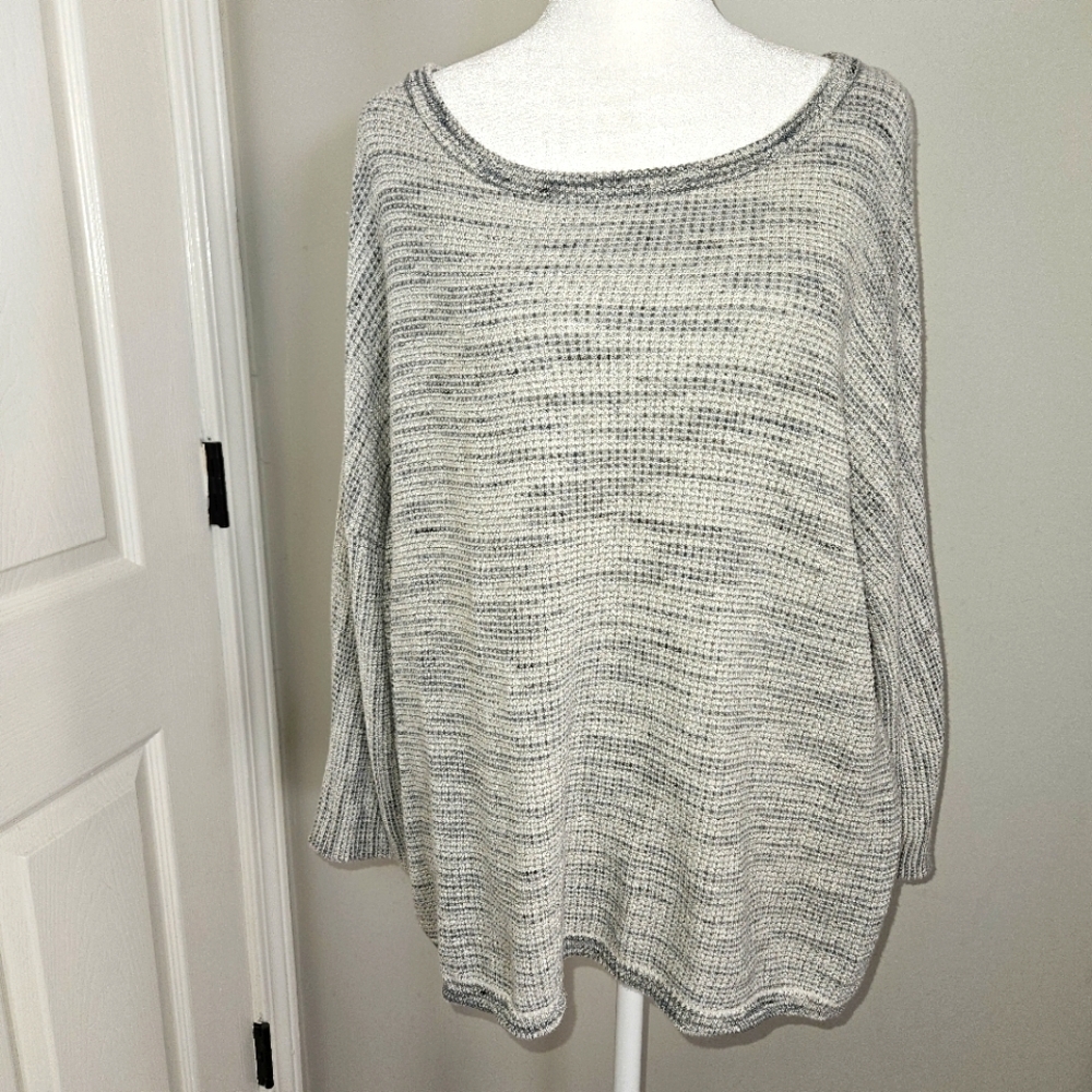Massimo Dutti Women's Heather Gray Dolman Sleeve Sweater Size Large